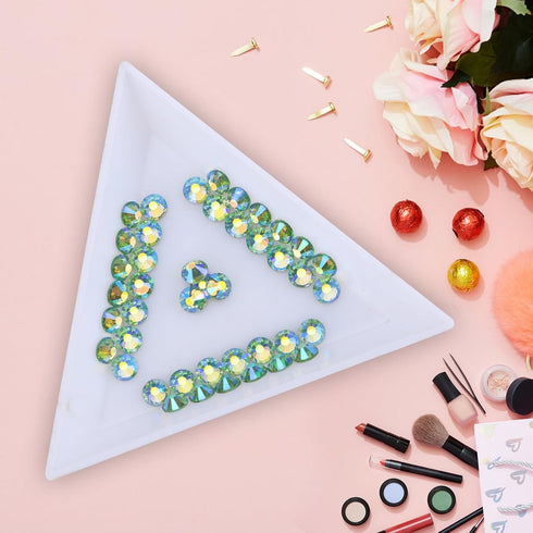 Jollin Glue Fix Crystal Flatback Rhinestones Glass Diamantes Gems for Nail Art Crafts Decorations Clothes Shoes(ss10 2880pcs, Light green AB)...