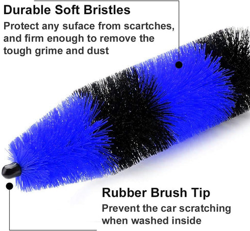 2-Pack Master Wheel Brush, Easy Reach Wheel and Rim Detailing Brush 18’’ Long Soft Bristle, Car Wheel Brush, Rim Tire Detail Brush,Multipurpose us...