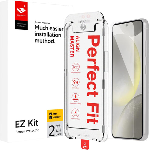 bersem [2 Pack Tempered Glass Screen Protector Compatible with Samsung Galaxy S24 Plus 5G, Auto-Alignment Kit, Bubbles Free, Case Friendly, Anti-S...