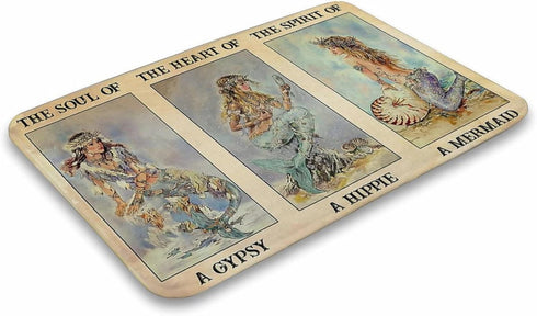 The Soul of A Gypsy The Heart of A Hippie The Spirit of A Mermaid Welcome Doormats Entrance Indoor Outdoor Doormat Entryway Floor Mats Kitchen Bat...