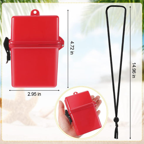Outus 3 Pieces Waterproof Case ID Card Holder with Floating Sports Case Locker with Hanging Ring and Rope (Red Black Yellow,4.72 x 2.95 x 1.57 Inc...