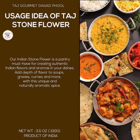 TAJ Premium Indian Dagad Phool, Stone Flower, 3.5-Ounce (3.5oz)...