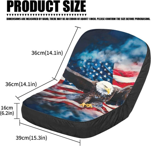 American Flag Eagle Riding Lawn Mower Seat Cover Durable Tractor Seat Cushion,Universal Lawn Tractor Cover Medium Size,Easy to Install...
