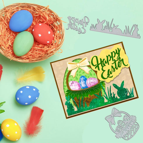 Easter Egg Die Cuts for Card Making,Basket Cutting Dies Easter Embossing Template for Scrapbooking DIY Cards Album Crafts Supplies Decorations...