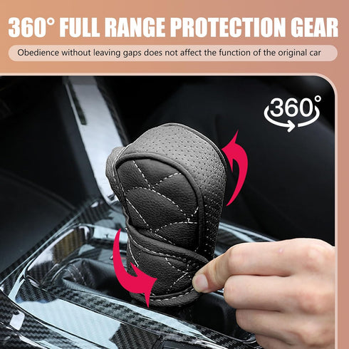 1 PC Car Gear Shift Cover Replacement, Breathable Leather Design, Soft Durable Vehicle Gear Shifter Decor, Universal Waterproof Automotive Shifter...