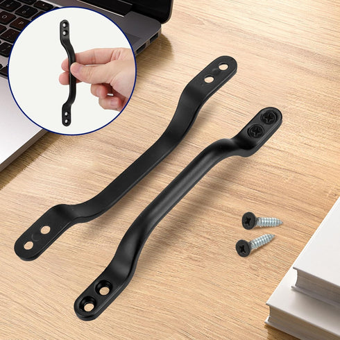 10 Pack Black Barn Door Handles, Heavy Duty Sliding Door Handle, Solid Steel Black Pull for Sliding Doors, Closets, Fences, Gates, Pantries, Garag...