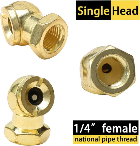 2 Pcs Portable Air Chuck Set,1/4" FNPT Dual Head Air Chuck and 1/4 Inch Closed Ball Air Chuck,Suitable for Tires Air Filling Applications,Air Comp...