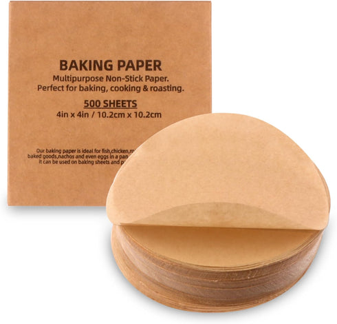 500 Pcs Parchment Paper Baking Sheets Round 4 Inch,Round Cake Pan Parchment liners,Baking Parchment Non-Stick Baking Parchment Paper Circles,Bakin...