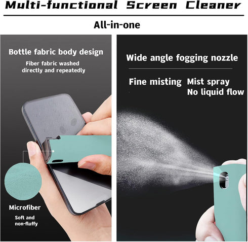 3 in 1Fingerprint Proof Screen Cleaner Tool, Touchscreen Electronic Screen Cleaner with Microfiber and Soft Fiber Flannel for All Phones, Laptop,T...