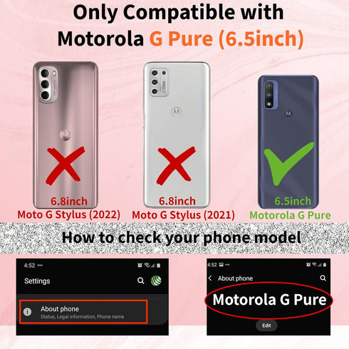 Petitian for Motorola Moto G Pure 2021 Case for Women Girls, Heart Shaped Classy Girly Cute Aesthetic (3 in 1) Love Hearts Pattern Gold Plated Edg...