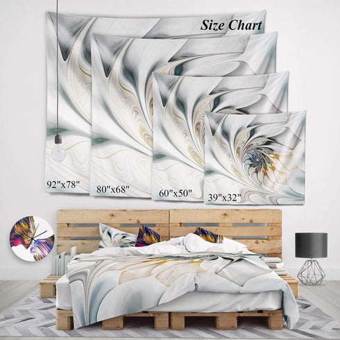 Designart 'Trail Through Dark Foggy Forest' Landscape Photography Tapestry Blanket Décor Wall Art for Home and Office Medium: 39 in. x 32 in, Yell...