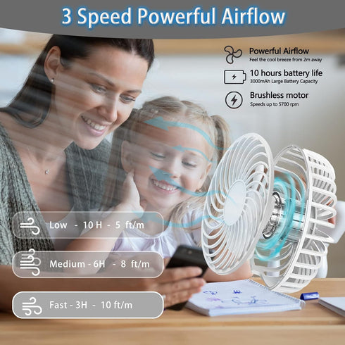 Battery Operated Portable Fan, Mini Rechargeable Handheld Fan,Small Foldable Fan,Quiet but Powerful Desk Fan Up to 10 hrs Operated Makeup Eyelash ...