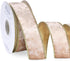 Ribbli Champagne Velvet Wired Ribbon 1.5 Inch Metallic Champagne Gold Crushed Velvet Christmas Ribbon for Gift Wrapping Christmas Tree Decoration ...