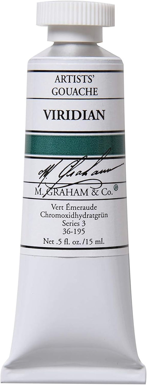 M. Graham 1/2-Ounce Tube Gouache Paint, Viridian...