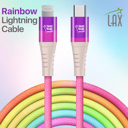 LAX Gadgets USB C to Lightning Cable - Apple MFI Certified Lightning Cable for iPhone 14/14 Plus/14 Pro/14 Pro Max, iPad, iPod - Durable Nylon Bra...