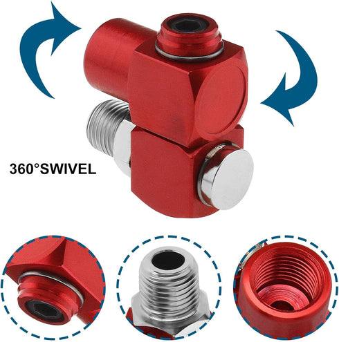 The Lord of the Tools 2PCS 1/4 Inch NPT 360 Degree Swivel Air Hose Connector DYWX01 Air Fitting Pneumatic Tool Adapter for Grinders Sanders Drills...