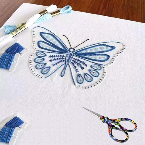 BIHRTC 3.6 Inch Embroidery Scissors - Sharp Stainless Steel Pointed Scissors for Cross Stitch, Sewing, Craft & DIY - Black Flower Design...