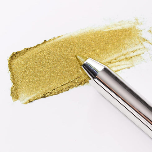 Gold Eyeliner Pen, Gel Eyeliner Pencil Waterproof Smudgeproof, Colored Creamy Eye Liner Pen with Built-in Sharpener for Creating Winged Eyeliner L...