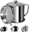 Bacon Grease Container with Strainer 1.25 L / 42 oz Strong Kitchen Catcher Food-grade Stainless Steel Cooking Oil Keeper with Lid and Easy-Grip Ha...