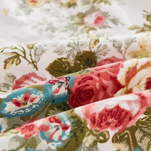 FADFAY Rose Floral Throw Pillow Covers 18x18 Set of 2 Flowers Pillow Cushion Cases Cotton Cushion Covers White Ruffle Decorative Throw Square Pill...