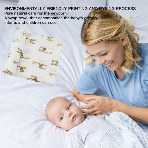 Large Soft Baby Wrap Muslin Swaddle Blankets Gauze Cotton Swaddling Blankets for Boys and Girls, Breathable Receiving Blanket New Born for Baby (G...