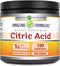 Amazing Formulas Citric Acid Powder Supplement | 100 Grams Per Serving | 454 Servings | Unflavored | Non-GMO | Gluten-Free | Made in USA...