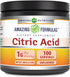Amazing Formulas Citric Acid Powder Supplement | 100 Grams Per Serving | 454 Servings | Unflavored | Non-GMO | Gluten-Free | Made in USA...