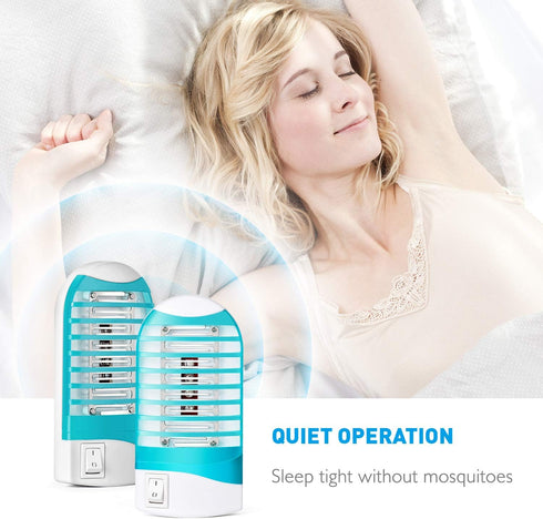 Indoor Bug Zapper for Home Mosquito Killer Trap Zapper, Electric Gnat Fly Trap Zapper for House Plug in Bug Killer Light Lamp Eliminates Flying Pe...