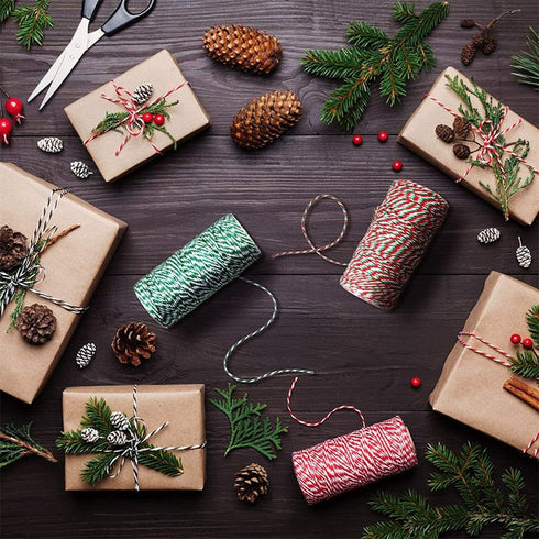 Twine String,328Ft Butcher?Twine,cotton?string?for cooking,crafts,gardening ,gift wrapping,plants(Deep blue and white)...