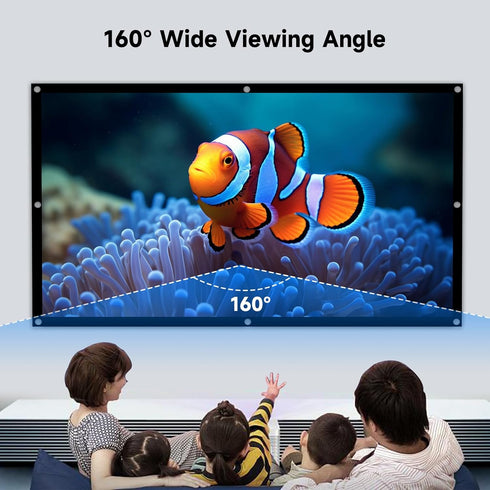 Projector Screen 100 inch, 4K Movie Projector Screen 16:9 HD Foldable and Portable Anti-Crease Indoor Outdoor Double Sided Video Projector Screen ...