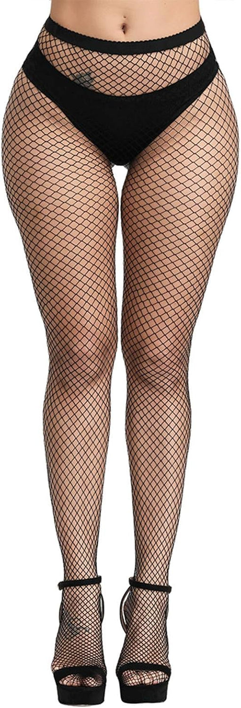 Pareberry Women's High Waisted Fishnet Tights Sexy Wide Mesh Fishnet Stockings...