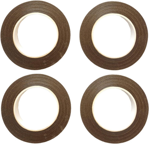 Transun Moo 4 Rolls 1/2 Inch Floral Tapes Florist Wraps for Bouquet Stem and Flowers Making Craft Projects (30 Yards, Brown)...