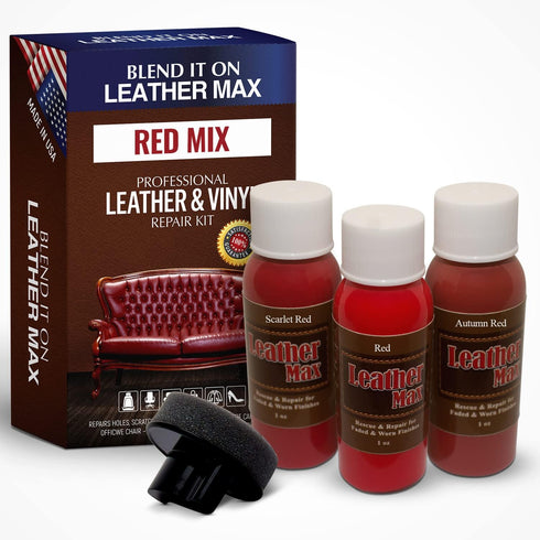 Leather Max Quick Blend Refinish and Repair Kit, Restore Couches, Recolor Furniture & Repair Car Seats, Jackets, Sofa, Boots / 3 Color Shades to B...