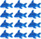 12 Pcs Shark Party Favors Mini Shark Stuffed Animal Shark Plush Toys Shark Keychain Tiny Ocean Animal Toys, 4.7 Inch(No Light,Dark Blue)...