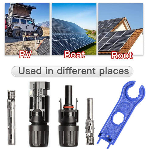 10 Pair Solar Connectors with 2 Spanners ,1000V 30A Male/Female IP67 Waterproof Solar Panel Plug...