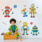 Yovkky Robots Educational Wall Decals Stickers, Bulb Gear Baby Boys Room Nursery Playroom Decor, Clockwork Wrench Toddler Kids Bedroom Home Classr...