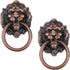 Ring Pulls Handle 2-inch Lion Head Drawer Pulls Vintage Red Copper Tone Cabinet Ring Pulls -2pcs...