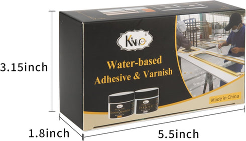 KINNO Epoxy Gilding Adhesive Glue Set, 50ml Gold Leaf Glue,50ml Gilding Varnish and 100 Sheets 5cm Gold Leaf,and 100 Sheets Silver Leaf...