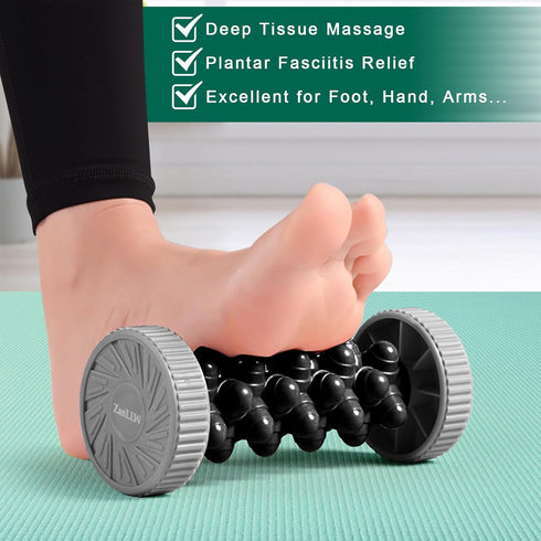 Foot Roller Massager for Plantar Fasciitis Relief, Manual Deep Tissue Foot Massager for Circulation, Pain Relief, Reflexology Trigger Point Therap...