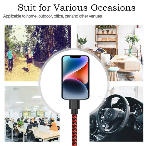 Compatible with i Phone 12 Charger 2Pack 3FT i Phone Cable Nylon Fast i Phone Charging Cord Compatible with i.Phone 14/13/12/11/Pro/X/Xs Max/XR /8...