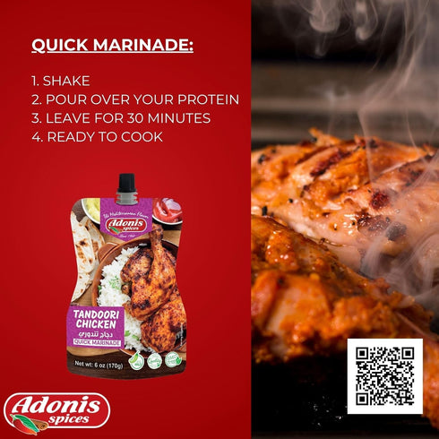 Adonis - Tandoori Chicken Quick Marinade, 6 oz (170g), Ready to Use Liquid Seasoning Marinade...