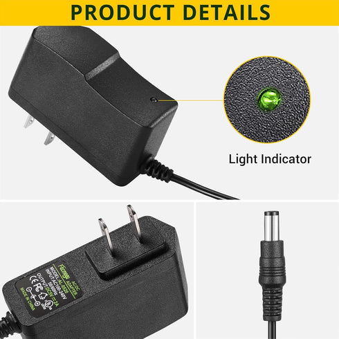 Facmogu 2 Pack DC 5V 2A Power Adapter, AC 100-240V to DC 5V 2A 10W Power Supply Transformers, 5.5 x 2.5mm Jack Also Compatible with 5.5x2.1mm Sock...