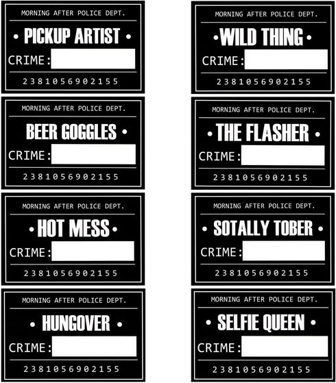 BLUE PANDA 25 Pack Bachelorette Mugshot Signs w/Height Chart - Bachelorette Backdrop for Wedding, Birthday, Jail Party Decorations, Halloween & Cr...