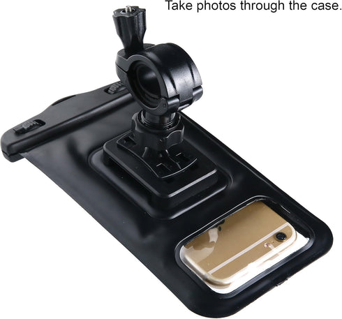 Waterproof Phone Holder Bike Handlebar Mount - Phone Case Mount for iPhone, Samsung, Android. 360 Degree Rotation. All Mobile Phones Up to 6.7 inc...