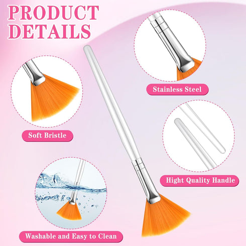 60 Pcs Fan Facial Brush Multi Use Mask Brush Slim Soft, Face Mask Applicator Makeup Cosmetic Skincare Tools for Women Girls Esthetician Mud Clay M...