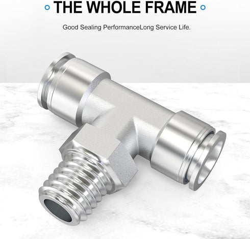 TAILONZ PNEUMATIC 304 Stainless Steel Male Branch Tee 1/2 Inch Tube OD x 3/8 Inch NPT Thread Push to Connect Fittings PT-1/2-N3 (Pack of 2)...