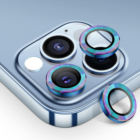 Tensea for iPhone 13 Pro - iPhone 13 Pro Max Camera Lens Protector, 9H Tempered Glass Camera Cover Screen Protector Metal Individual Ring for iPho...