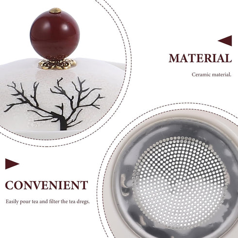 HEMOTON Tea Maker Ceramic Side Handle Jug Turkish Household Tool Set Mini Insulated Chinese Tea Household Delicate Tea Kettle Ceramic Teaware Tea ...