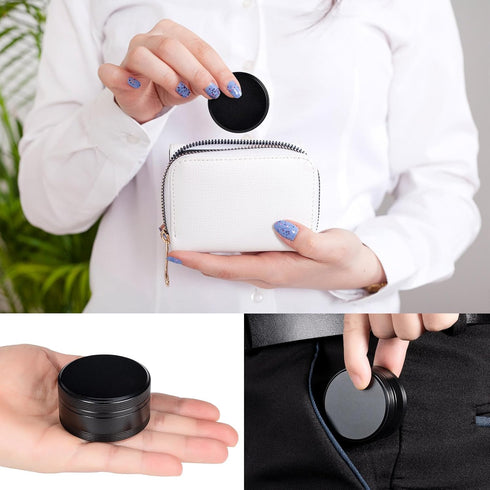 Portable Pill Box Metal Pill Case - Single Waterproof Pill Container for Purse & Pocket Travel Pillbox, Daily Round Aluminium Medicine Organizer H...