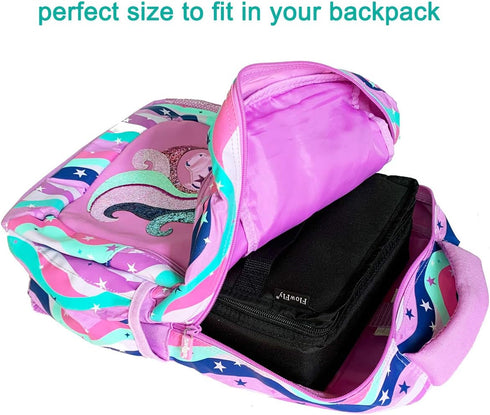 FlowFly Small Insulated Lunch box Portable Soft Bag Mini Cooler Thermal Meal Tote Kit with Handle for Work & School, Black...
